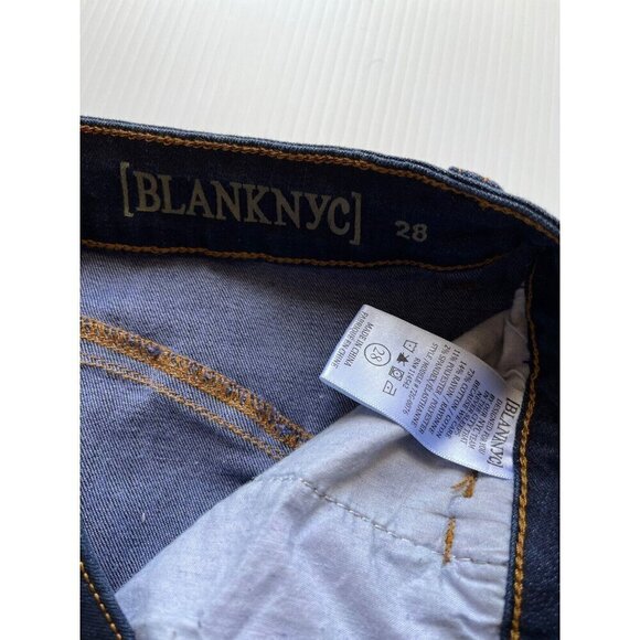 Blank NYC Womens Blue Denim Button Flared Mini Jean Skirt Size 28 - Picture 4 of 8